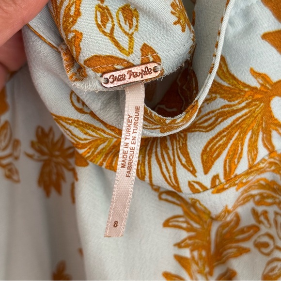 Free People Jumpsuit in Fashion Sky Blue and Burnt Orange Colors Sz 8 - Picture 7 of 8